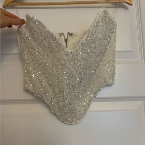 Sparkling White Sequin Bodysuit